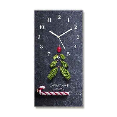 Glass Kitchen Clock Vertical Abstraction Christmas holidays Winter