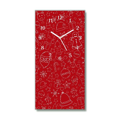 Glass Kitchen Clock Vertical Christmas Decoration Winter holidays