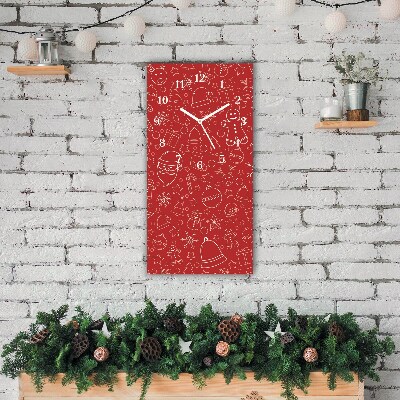 Glass Kitchen Clock Vertical Christmas Decoration Winter holidays