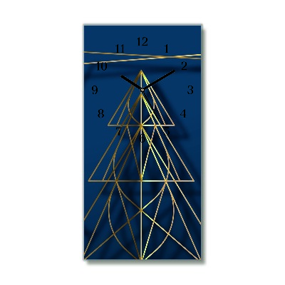 Glass Kitchen Clock Vertical Christmas Christmas tree