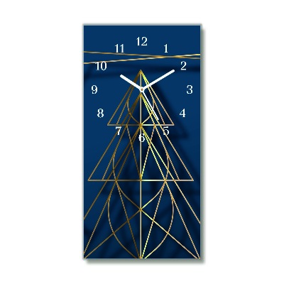 Glass Kitchen Clock Vertical Christmas Christmas tree