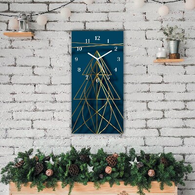 Glass Kitchen Clock Vertical Christmas Christmas tree