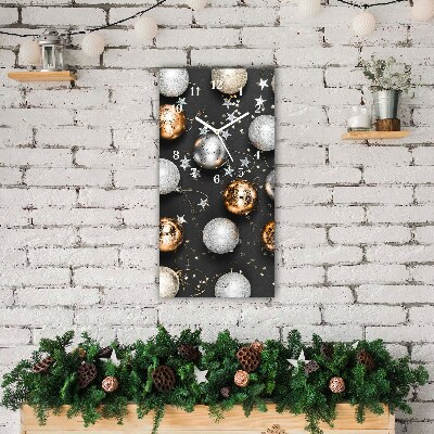 Glass Kitchen Clock Vertical Holy Christmas baubles