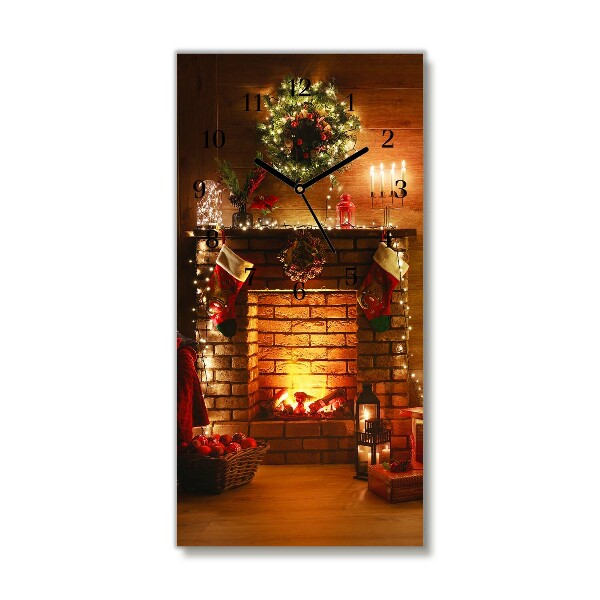 Glass Kitchen Clock Vertical Christmas Fireplace Christmas Gift