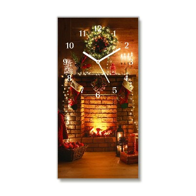 Glass Kitchen Clock Vertical Christmas Fireplace Christmas Gift