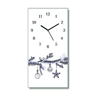 Glass Wall Clock Vertical Winter holidays Christmas Decorations