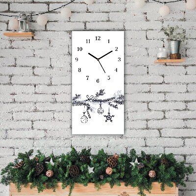 Glass Wall Clock Vertical Winter holidays Christmas Decorations