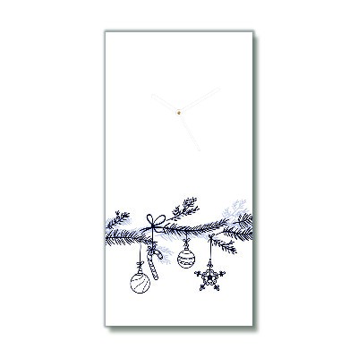 Glass Wall Clock Vertical Winter holidays Christmas Decorations