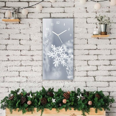 Glass Wall Clock Vertical Snowflake Christmas Decoration