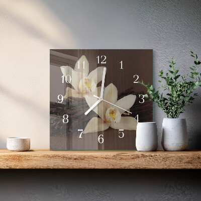 Glass clock square Vanilla