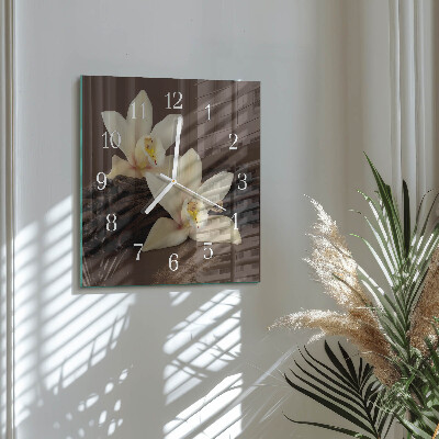 Glass clock square Vanilla