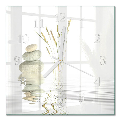 Square kitchen clock Stones