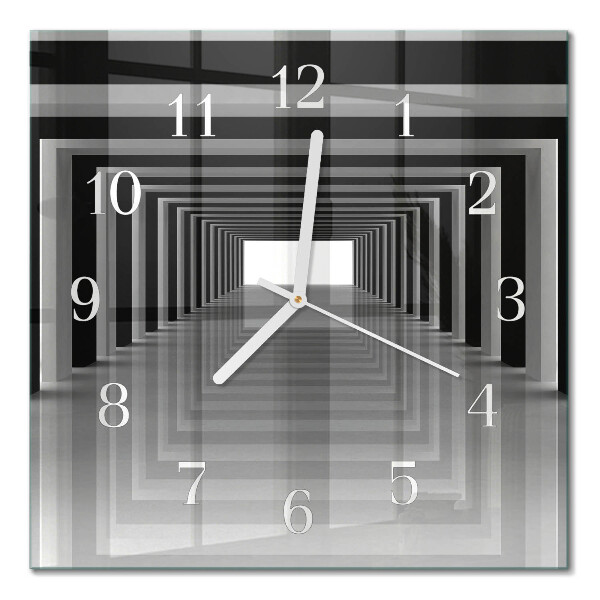 Glass clock square 3d tunnel
