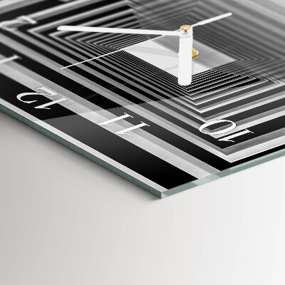 Glass clock square 3d tunnel
