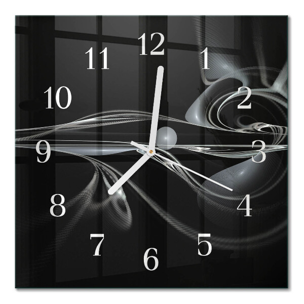 Glass wall clock square Abstraction
