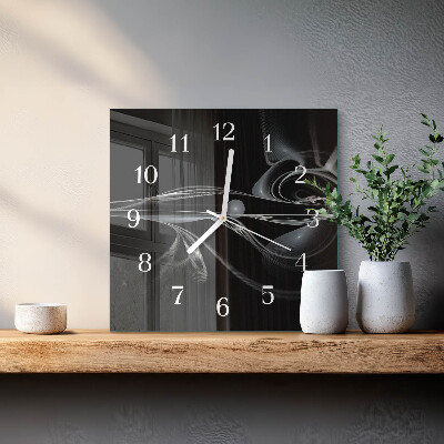 Glass wall clock square Abstraction