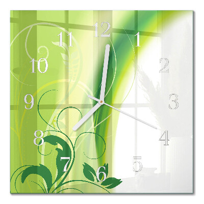 Square kitchen clock Floral pattern