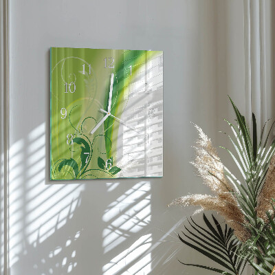 Square kitchen clock Floral pattern