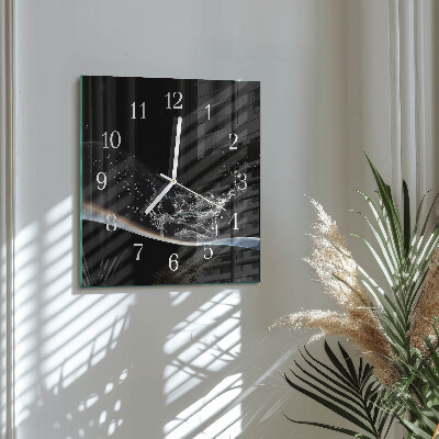 Glass wall clock square Water