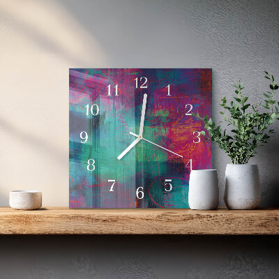 Square kitchen clock Colorful picture