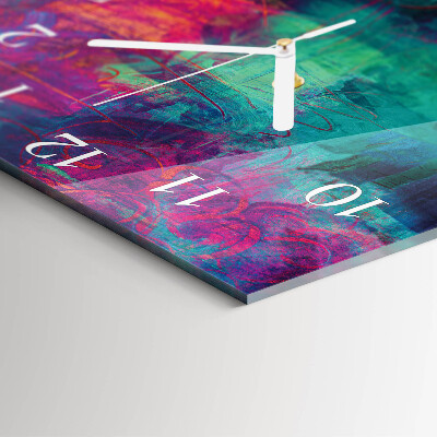 Square kitchen clock Colorful picture