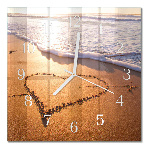 Square wall clock Heart of the beach
