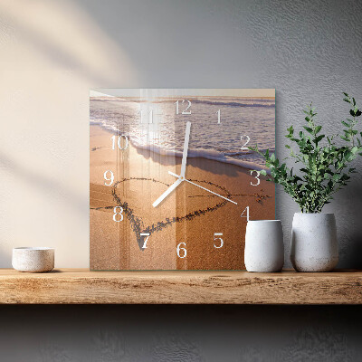 Square wall clock Heart of the beach