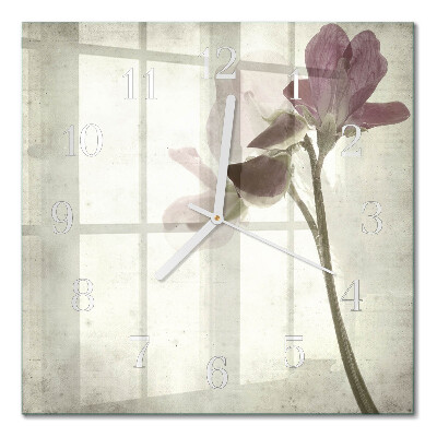 Square kitchen clock Vintage flower