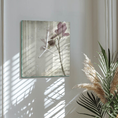 Square kitchen clock Vintage flower