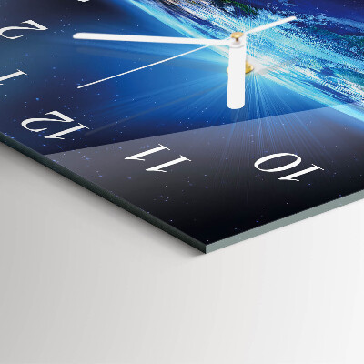 Glass clock square Earth's universe