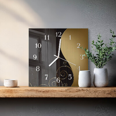 Square wall clock Abstract art