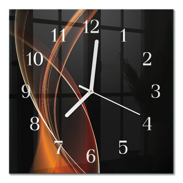 Glass wall clock square Abstract lines