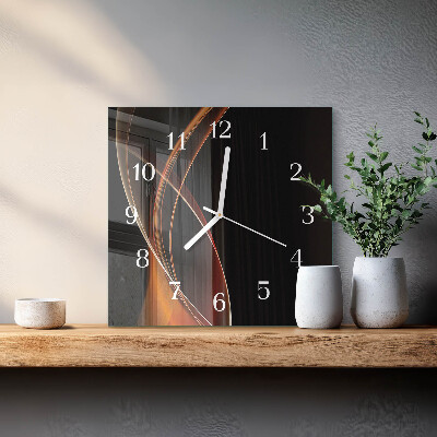 Glass wall clock square Abstract lines