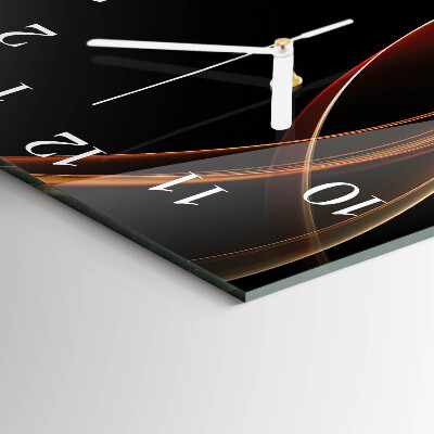 Glass wall clock square Abstract lines