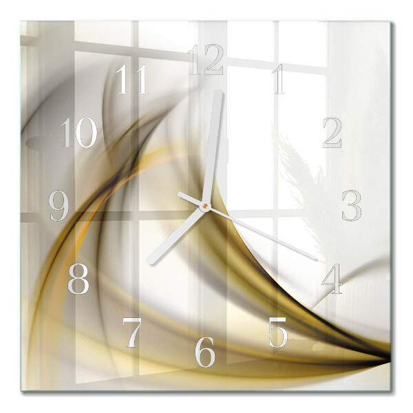 Glass wall clock square Abstract lines