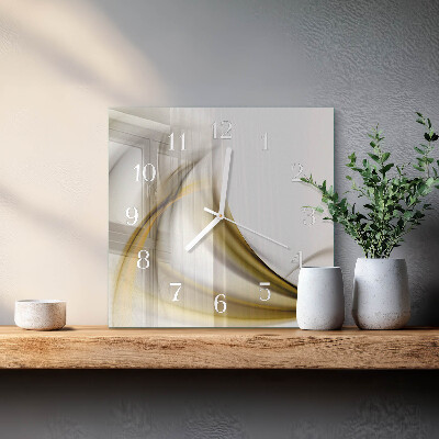 Glass wall clock square Abstract lines