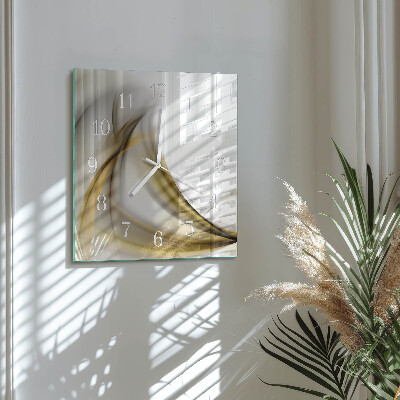 Glass wall clock square Abstract lines