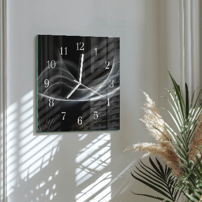 Glass clock square Abstract lines