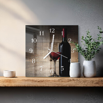 Square kitchen clock Wine