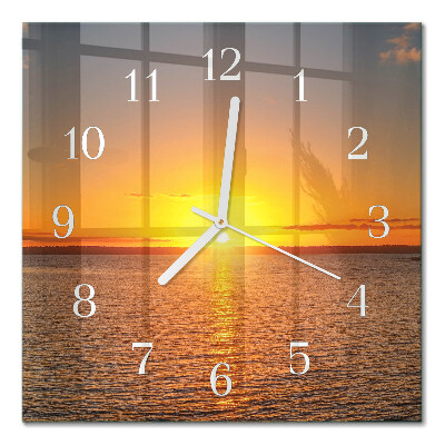 Square kitchen clock Sunset