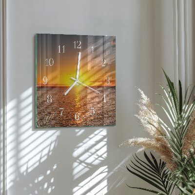 Square kitchen clock Sunset