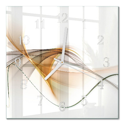 Glass wall clock square Abstraction