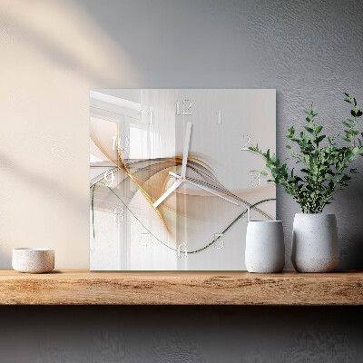 Glass wall clock square Abstraction