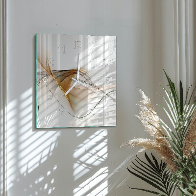 Glass wall clock square Abstraction