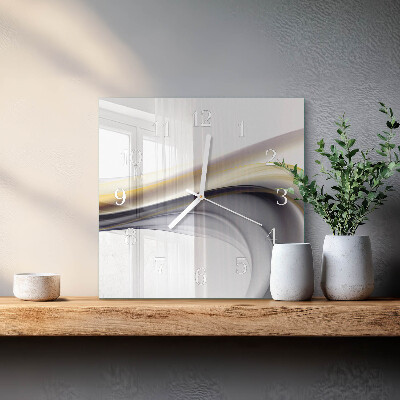 Glass wall clock square Abstraction