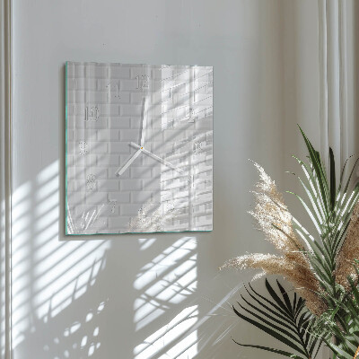 Square kitchen clock Brick