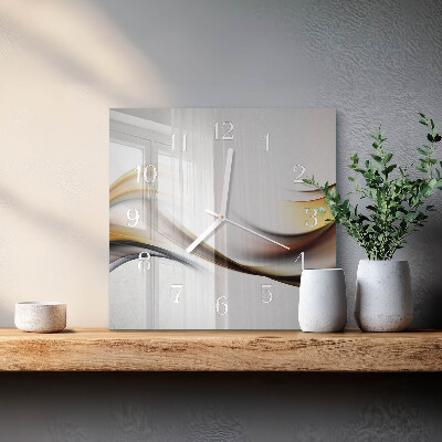 Glass wall clock square Abstraction