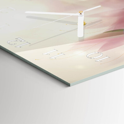 Glass wall clock square Flowers