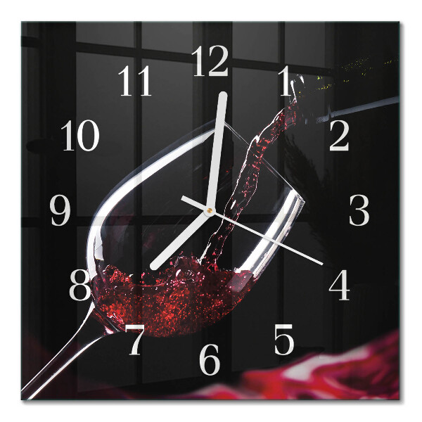 Square kitchen clock Wine