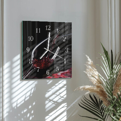 Square kitchen clock Wine